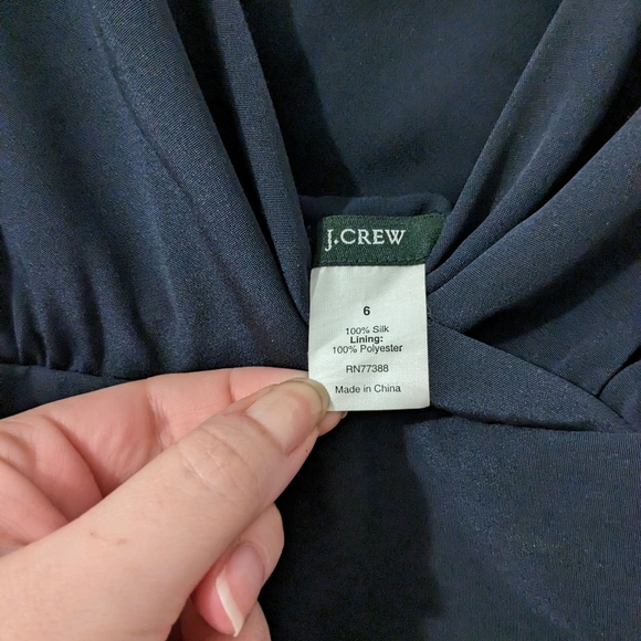 J crew Navy Silk Sophia Dress sz 6 - Picture 4 of 4